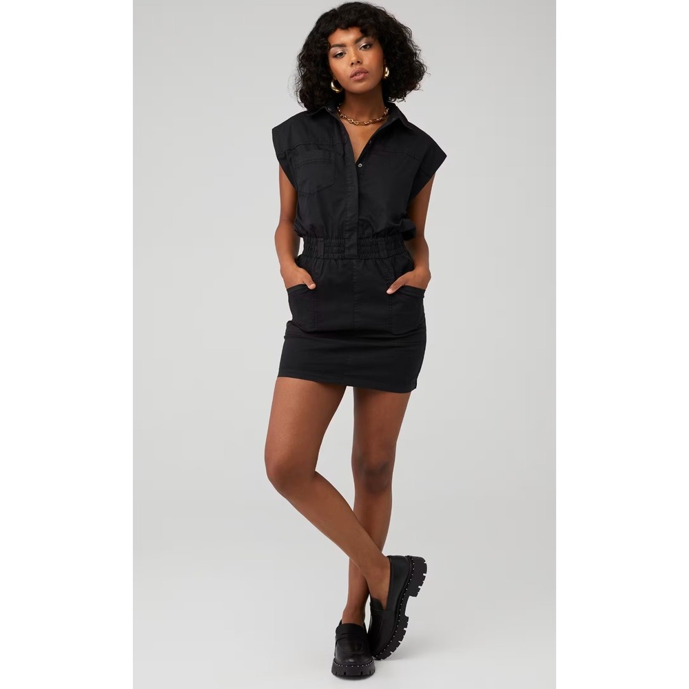 Pistola‎ Rosie Utility Shirt Dress Mini Fade to Black NWT XXL Structured Stretch